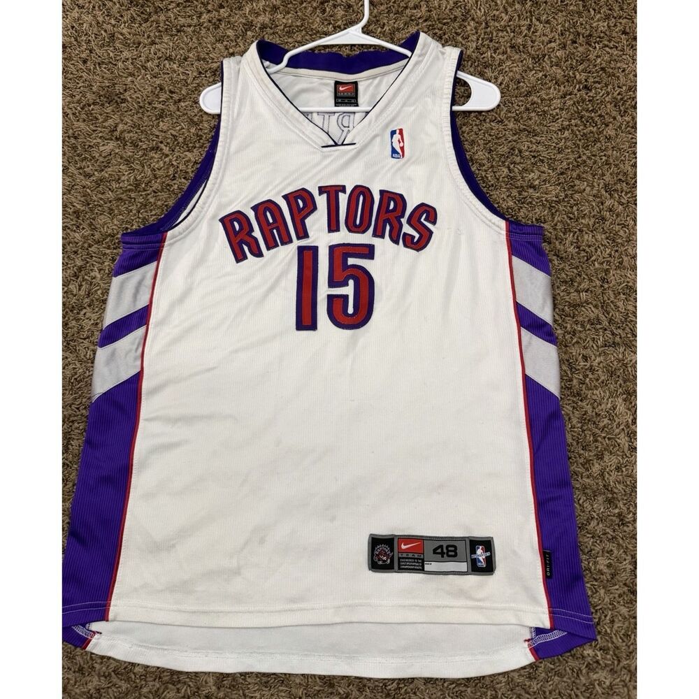 Vintage Nike Team NBA Toronto Raptors Vince Carter Basketball Jersey Sz 48